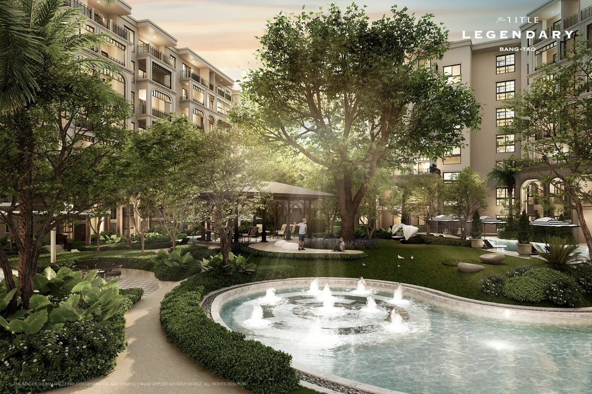 The Title Legendary — garden and fountain
